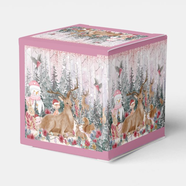 Ballotins Rinder d'aquarelle rose, Snowman Joyeux Noël (Arrière)