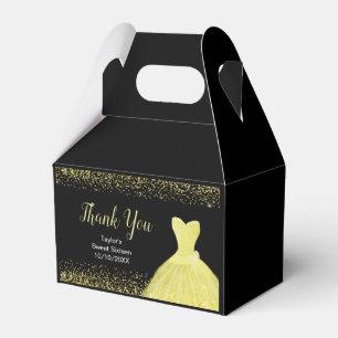 Ballotins Robe jaune brillant Faux paillettes Sweet 16 Anniv