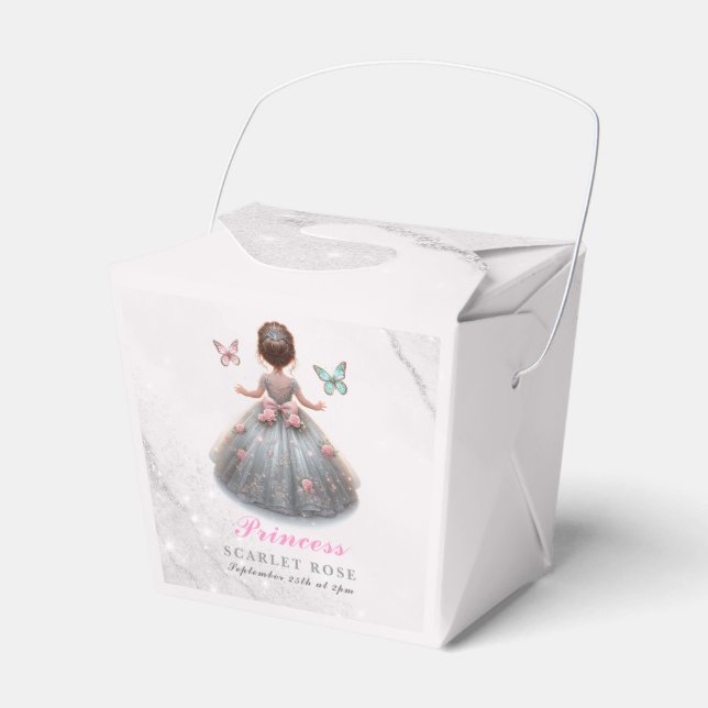 Ballotins Robe princesse en argent rose Fête d'anniversaire  (Verso)