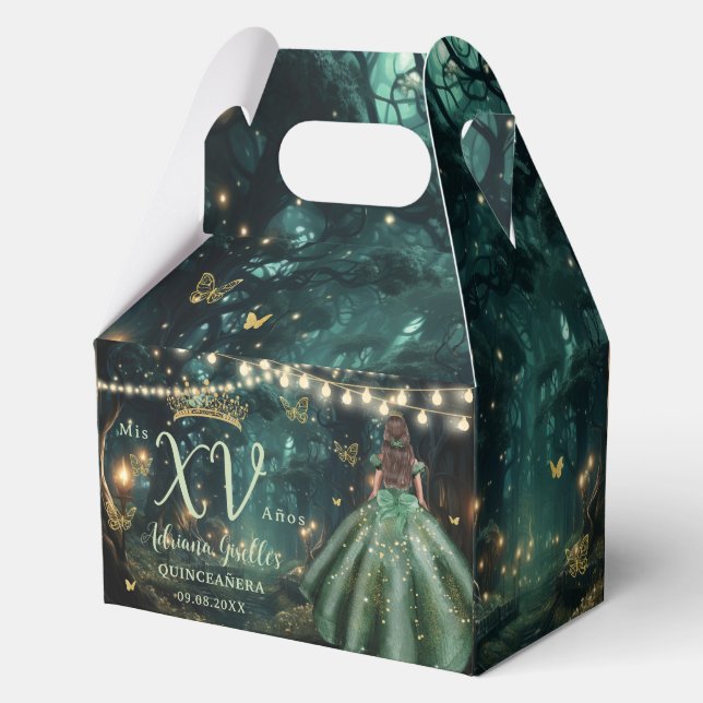 Ballotins Robe verte émeraude de la forêt enchantée Quinceañ (Verso)