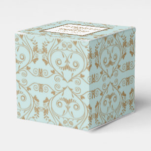 Ballotins Robin Egg Blue et Gold Mariage damassé