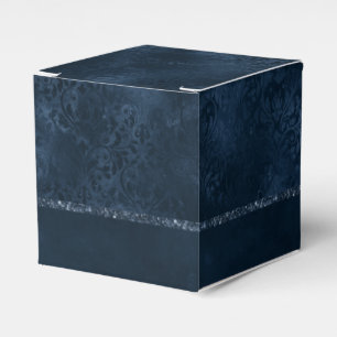 Ballotins Romance de minuit Navy   Damassé satiné grunge ble