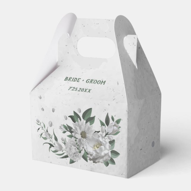 Ballotins romantique fleurs blanches mariage (Verso)