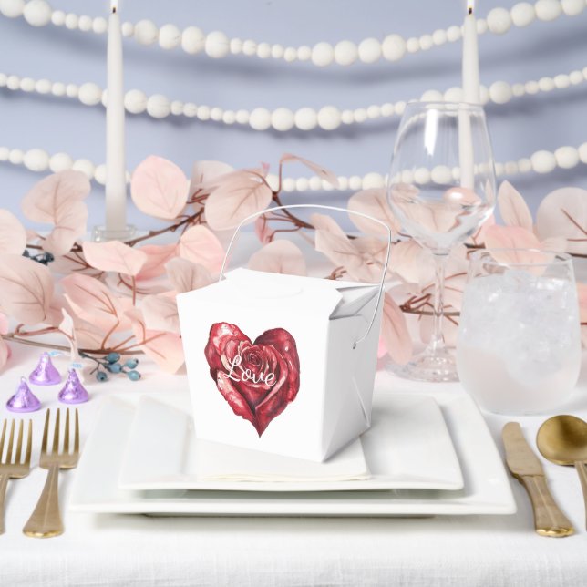 Ballotins Romantique Rose rouge Mariage de coeur floral (Mariage)