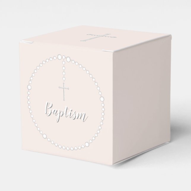 Ballotins Rosaire du baptême sur rose (Verso)