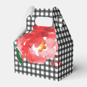 Ballotins Rose Aquarelle Boîte Cadeau Gingham Noir Blanc Toi