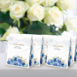 Ballotins Rose bleu et feuille d'or personnalisé Floral
