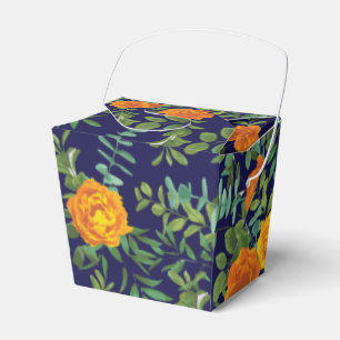 Ballotins Rose bleu et orange Floral Mariage moderne