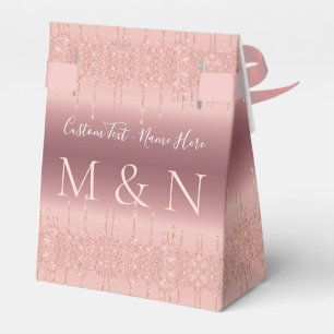 Ballotins Rose de boîte de mariage Gold avec votre nom de te