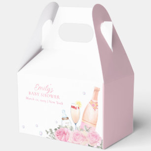 Ballotins Rose Fleur Poppin Champagne Bouteilles Baby shower