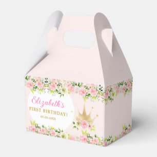 Ballotins Rose Floral Princess Crown 1er anniversaire