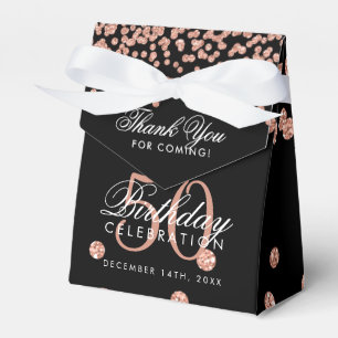 Ballotins Rose Gold 50e anniversaire Merci Confetti Black
