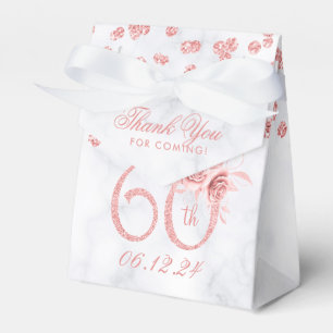 Ballotins Rose Gold 60e anniversaire Merci Floral Marbre
