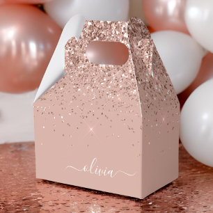 Ballotins Rose Gold Blush Parties scintillant Script Monogra