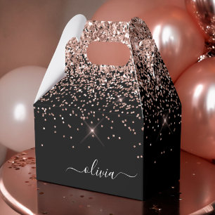 Ballotins Rose Gold Blush Parties scintillant Script Monogra