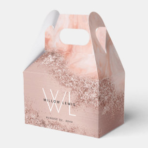 Ballotins Rose Gold Blush rose Agate Géode Parties scintilla