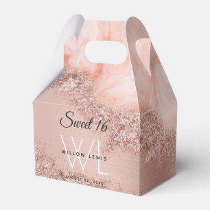 Ballotins Rose Gold Blush Rose Agate Géode Parties scintilla
