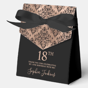 Ballotins Rose Gold Damask Merci pour 18 ans