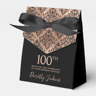 Ballotins Rose Gold Damask Merci pour vos 100 ans