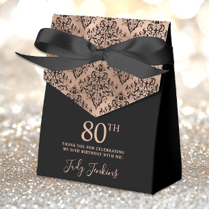 Ballotins Rose Gold Damask Merci pour vos 80 ans