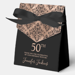 Ballotins Rose Gold Damask Merci pour votre 50e anniversaire
