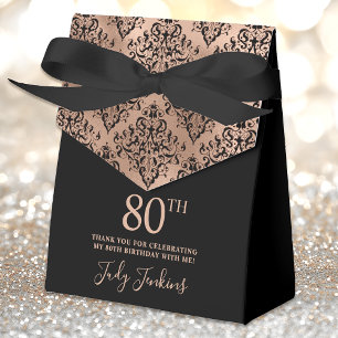 Ballotins Rose Gold Damask Merci pour votre 80e anniversaire