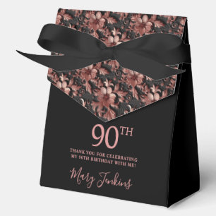 Ballotins Rose Gold Floral 90e Anniversaire Remerciements
