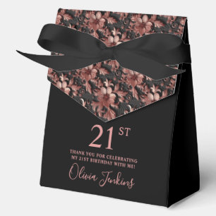 Ballotins Rose Gold Floral Merci 21e Anniversaire