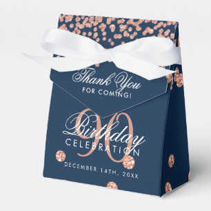 Ballotins Rose Gold Navy 90e anniversaire Merci Confetti