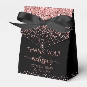 Ballotins Rose Gold Pailleté Merci Anniversaire Noir