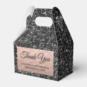 Ballotins Rose Gold Pailleté Noir 50e Anniversaire Merci