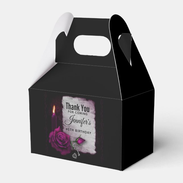 Ballotins Rose gothique, bougie, parchemin et emplacement An (Verso)