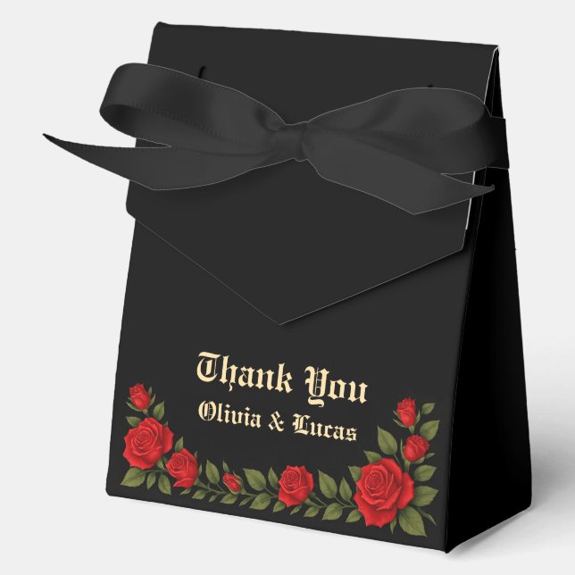 Ballotins Rose gothique Mariage Ballotin de tente (Recto)