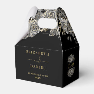 Ballotins Rose gothique noir et or Floral Mariage