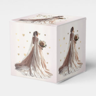 Ballotins Rose Mariée d'hiver Mariée Golden Shiny Heart Part