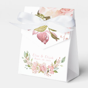 Ballotins Rose or Aquarelle Fleurs Mariage Merci