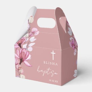 Ballotins Rose Poussiéreux Rose Élégant Floral Baptême
