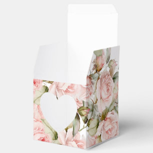 Ballotins Rose rose et verdure Feuille Coeur Mariage