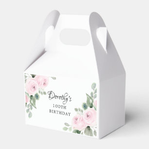 Ballotins Rose rose floral vert Eucalyptus 100e anniversaire