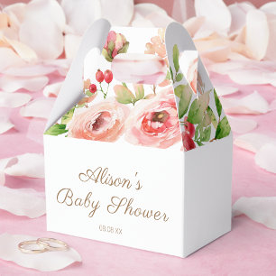Ballotins Rose Rose Floral Vert Fille Baby shower