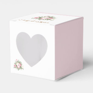 Ballotins Rose vintage Mariage Favor Box avec fenêtre Coeur