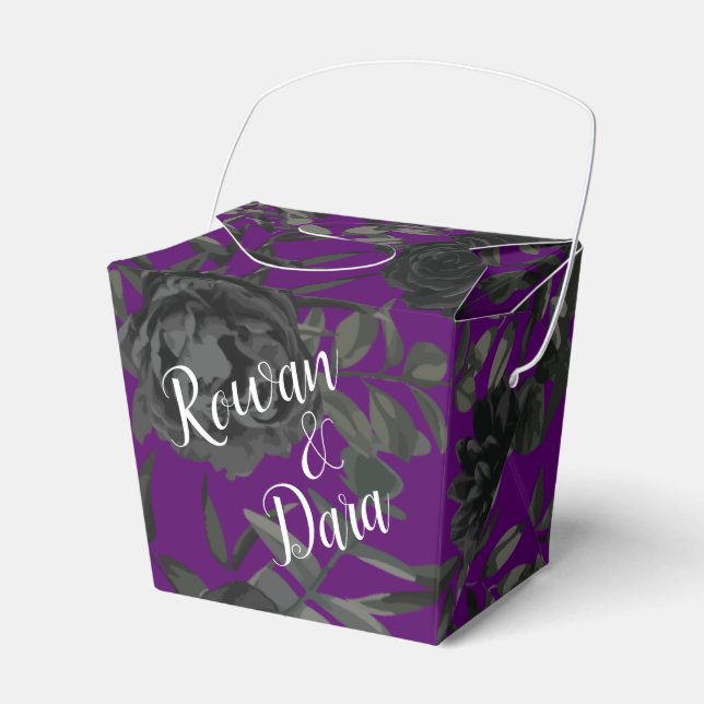 Ballotins Rose violet et noir gothique mariage boîte de préf (Verso)