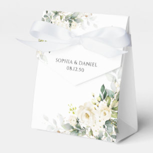 Ballotins Roses Blanches Floral Mariage Faveur Box