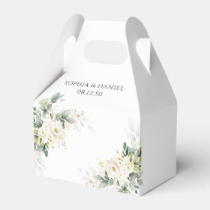 Ballotins Roses Blanches Floral Mariage Faveur Box