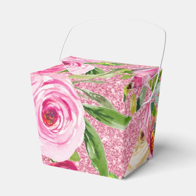Ballotins Roses d'aquarelle en Parties scintillant rose Pers (Verso)