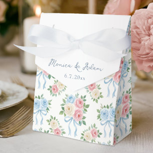 Ballotins Roses et rubans rose pastel, blanc et bleu