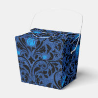 Roses gothiques noires et bleues damassées