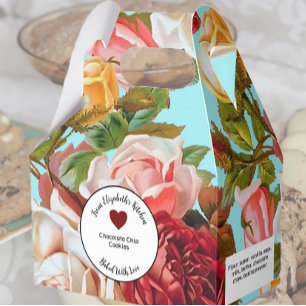 Ballotins Roses roses sur des cadeaux Bleus à base d'ingrédi