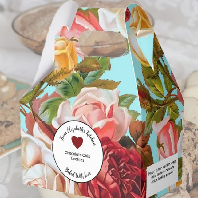 Ballotins Roses roses sur des cadeaux Bleus à base d'ingrédi (Créateur téléchargé)