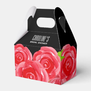 Ballotins Roses rouges à l'aquarelle Style Gable Floral